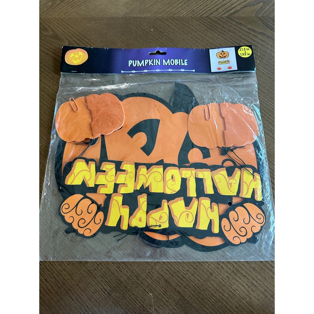 Greenbrier Happy Halloween Pumpkin Mobile Hanging Decor 21.5 x 13.5 91451